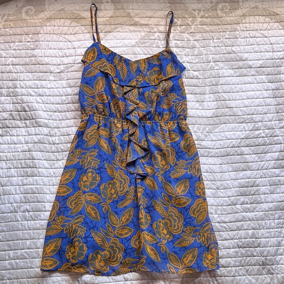 Forever 21 Blue and Orange Floral Dress - Picture 1 of 2